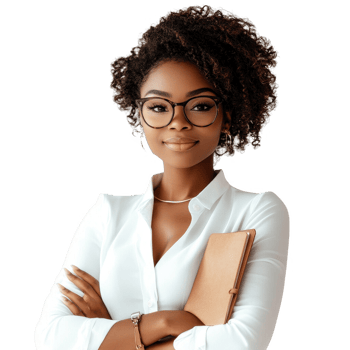 Confident businesswoman showcasing professionalism and empowerment. png