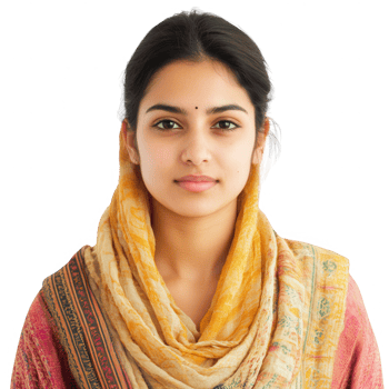 A young woman portrays confidence and grace in traditional attire, showcasing culture. png