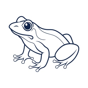 Classic Frog Profile in Lines vector