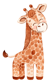 watercolor happy giraffe baby isolated png