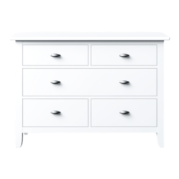 Modern White Dresser with Four Drawers for Home Interior Design png