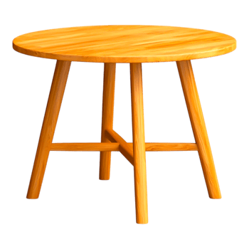 Round Wooden Table with Simple Design for Modern Interiors png