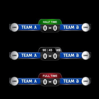 Scoreboard Broadcast Graphic and Lower Thirds Template for sport soccer and football, Scoreboard Soccer Competition design illustration vector