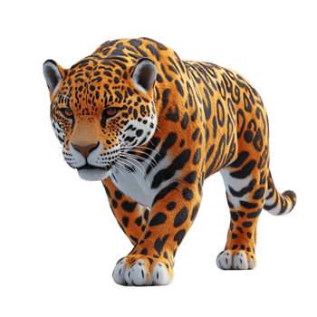 Fierce Leopard Illustration in Jungle png