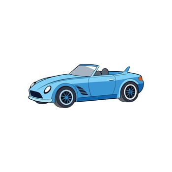 Breezy Luxury The Sophisticated Ice Blue Convertible Car Illustration Design on White Background vector