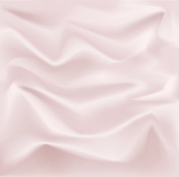 Texture of silk textile. Realistic 3D illustration for product advertising. Fabric with smooth pleats background. vector