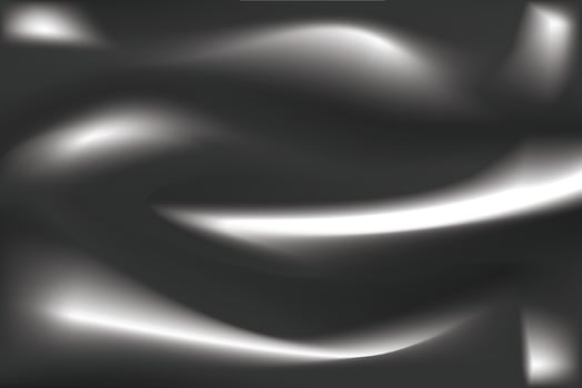 Light splash wavy shape smooth black background. Realistic texture 3D illustration design. vector