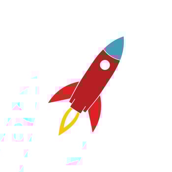 Rocket lunching icon on white background vector