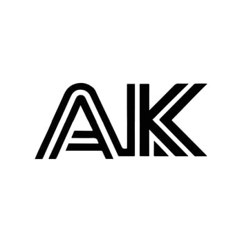 Creative AK letter logo design vector