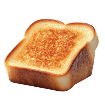 Slice of Toasted Bread with Golden-Brown Surface and Crispy Texture png