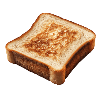 Slice of Toast with Golden-Brown Crust and Toasted Inner Part png