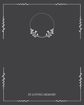 Funeral card. Empty card. Grey and white photo frame vector
