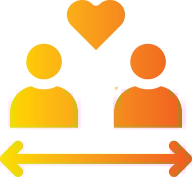 distance love in flat design style vector
