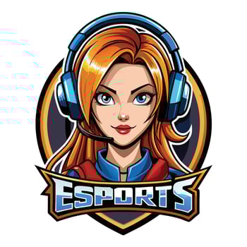 esports girl avatar illustration vector