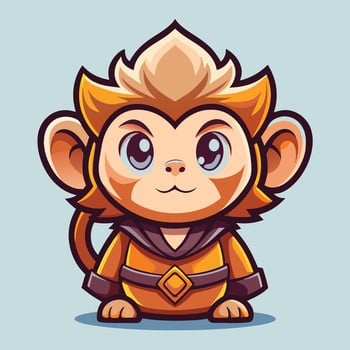 cartoon monkey character with a bow and arrow vector