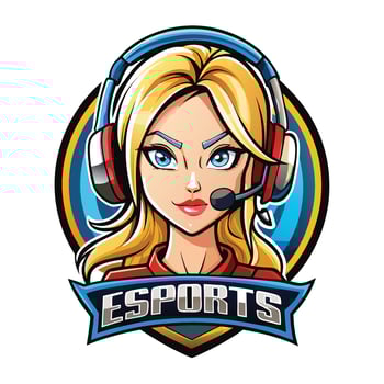esports girl avatar illustration vector