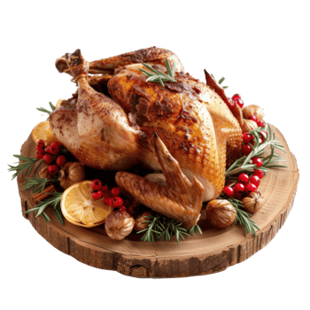 grilled turkey on wood, real photo, photorealistic isolate on transparent background png
