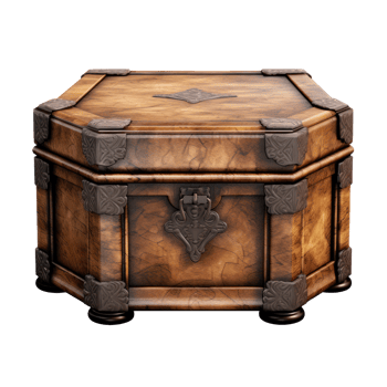 Wooden box isolate on transparent background png