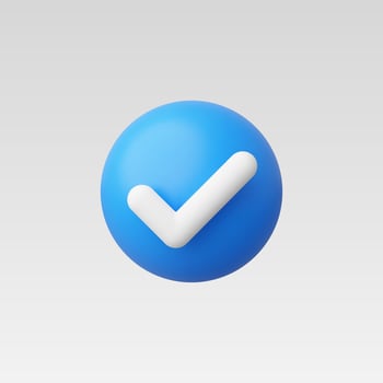 3d Realistic Check mark icon illustration vector