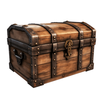 a wooden chest with a metal lock on it png