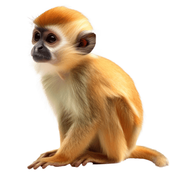 Real image of a beautiful Monkey isolated on transparent or transparent background png