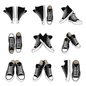 Set off Sneaker shoe Image And Illustration On white Background vector