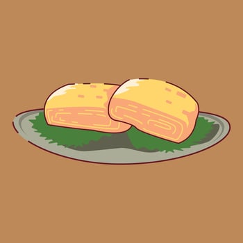 Japanese Food named Tamagoyaki vector
