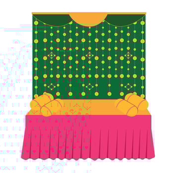 Indian Wedding Haldi and Mehendi Ceremony Background setup vector