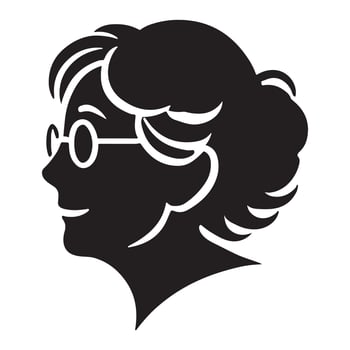 Silhouette Illustration of an Elderly Woman Profile vector