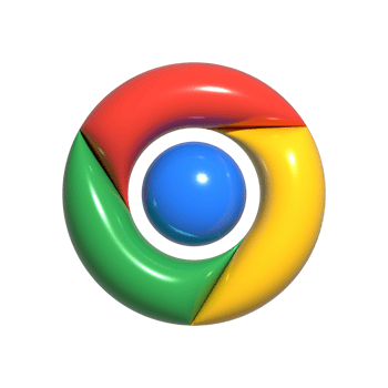 Google Chrome logo, 3D Google chrome logo png