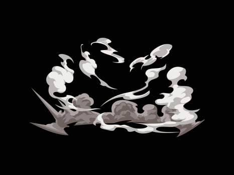 dust smoke comic cartoon style vector