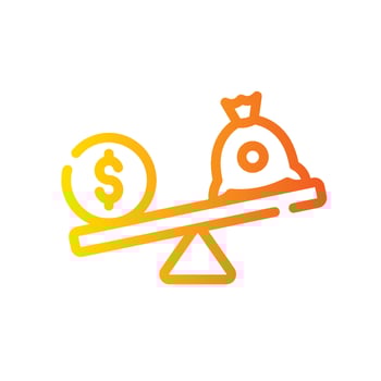 debt Line Gradient Icon White Background vector