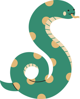 A green curl snake png