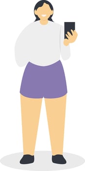 Woman Carrying Smartphone in Flat Design vector
