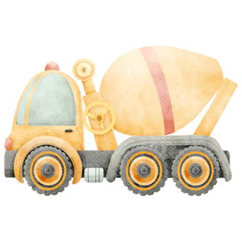 cement mixer truck watercolor png