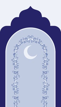 window flower frame prayer mat vector