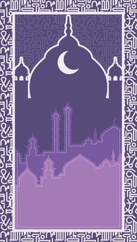 purple gradient mosque prayer mat vector