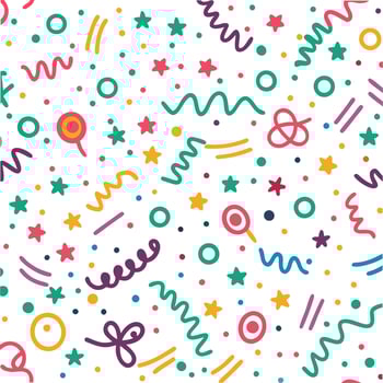 seamless pattern with colorful shapes and stars vector