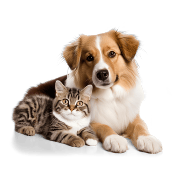 A cat and a dog, transparent background png