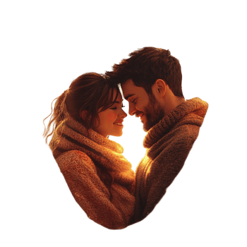 Couple in Love Ansd Close To Each Other on Transparent Background png