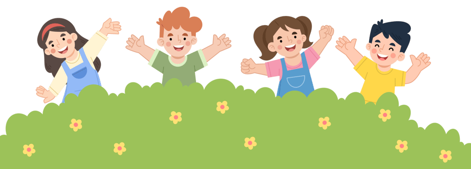Illustration of happy children playing with friends png