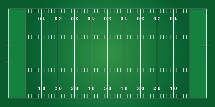 American football field aerial view grass vector