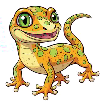 a cartoon gecko with big eyes and green spots vector