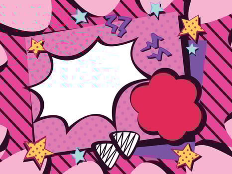 pink comic pop art background vector