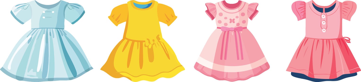Set of dress illustration design vector