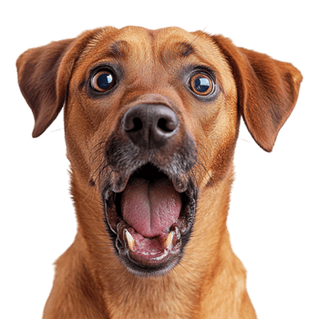 a dog is looking up with its mouth open png