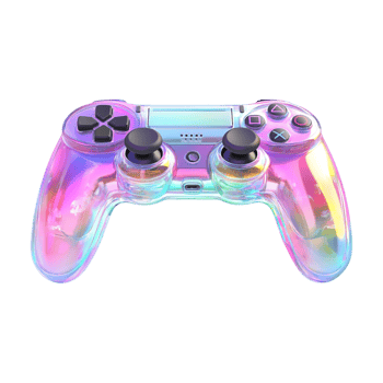 A controller with a rainbow colored light png