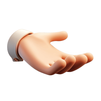 3d icon Cartoon hand holding something body parts, isolated on transparent background, perfect for your projects png