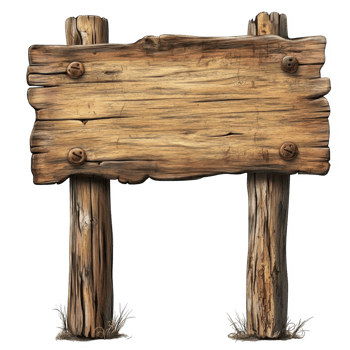 Wooden signpost with isolated on transparent background showing copy space, perfect for adding your own text or message png