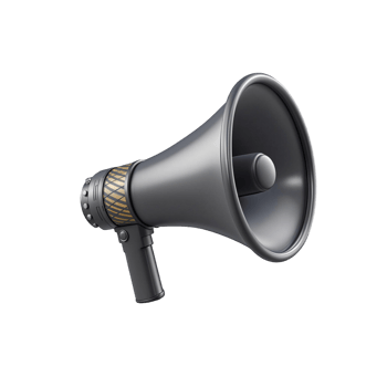 Black Megaphone icon 3d render isolated on transparent png